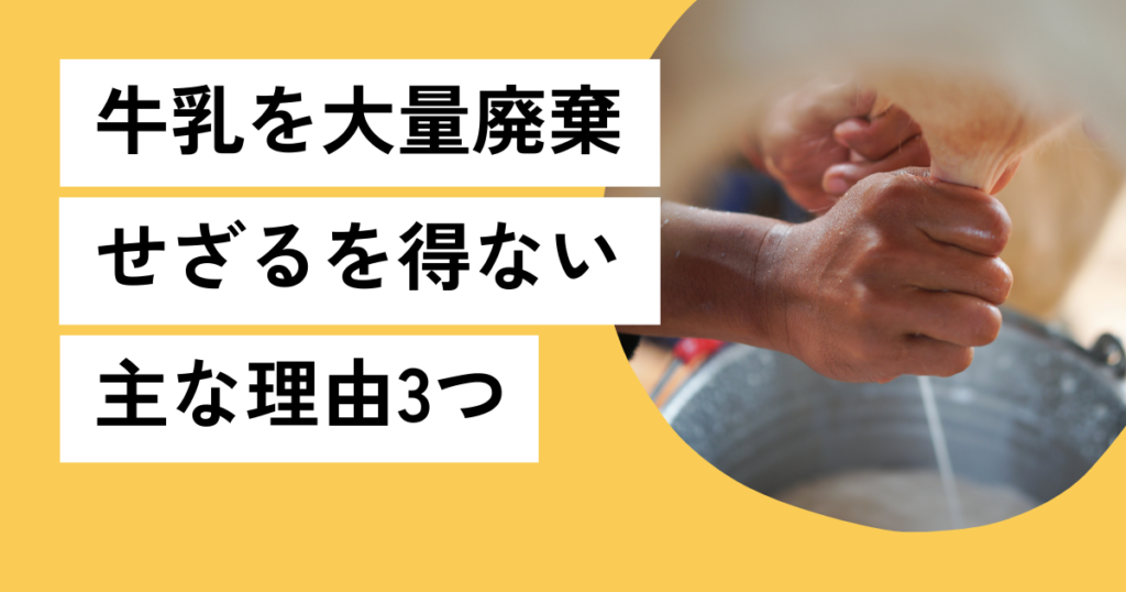 牛乳を大量廃棄せざるを得ない理由