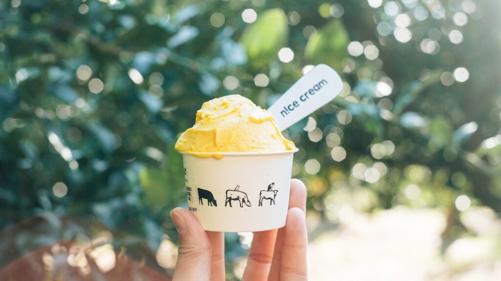 ナイスクリームは規格外農産物を活用